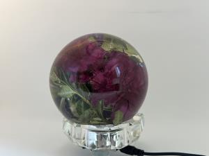 Carnation Resin Sphere - Night Light