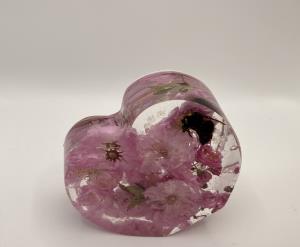 Floral Resin Heart Decore